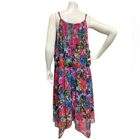 Lane Bryant Floral Tropical Sundress Sz 22/24 Vacation Cottagecore Beachy Dress - Picture 4 of 5